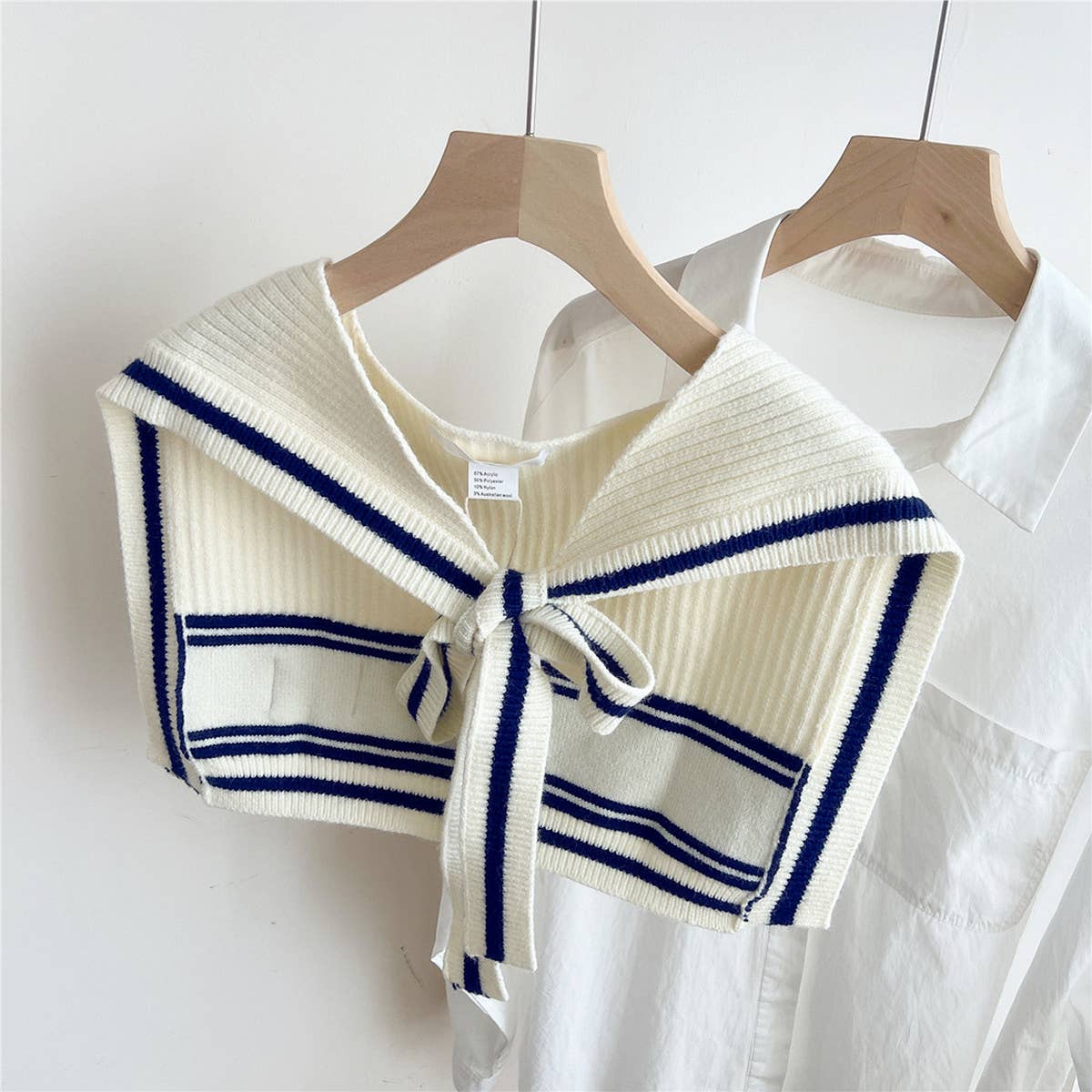 KNIT KNOT SHAWL STRIPED COLLAR WRAP FOR WOMEN_CWASC0848