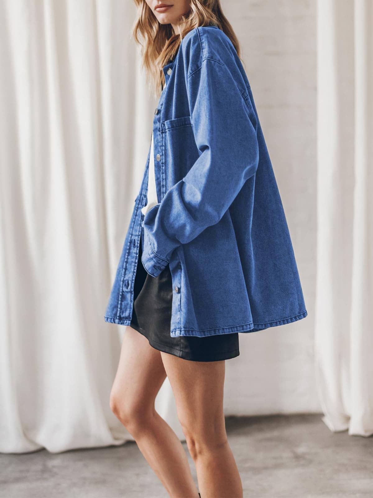 Vintage Hong Kong Style Turn-Down Denim Jacket