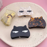 CAT ACETATE HAIR CLAW CUTE CHIC METAL SHARK CLIP_CWAHA0564