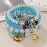MULTI LAYERED ELEPHANT LEAF BEAD BRACELET_CWAHA2472