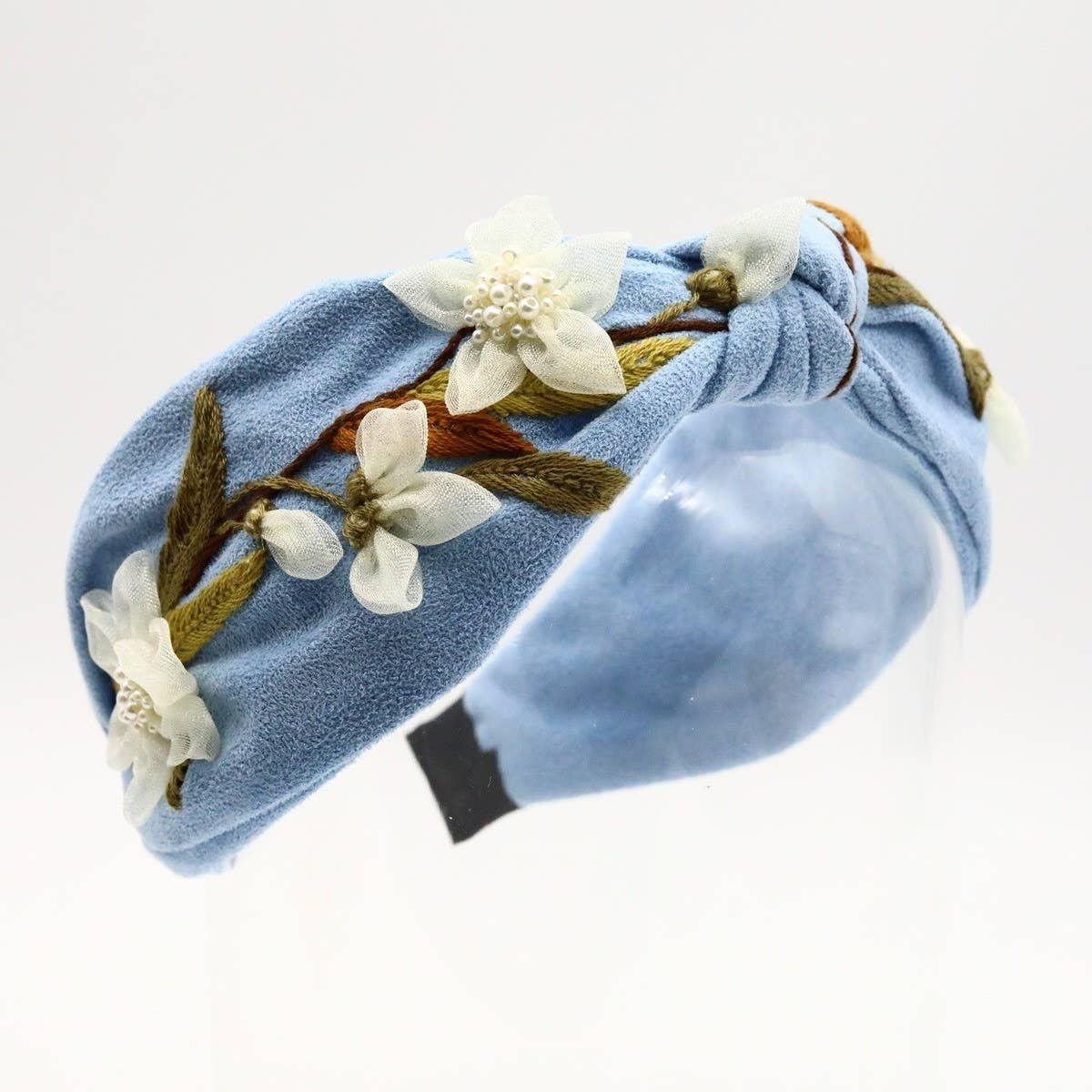 Vintage Handcrafted Pearl White Flower Headband_Cwmm6127