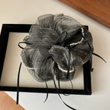 FRENCH STRIPED BOW COLLAR HAIR SCRUNCHIES_CWAHA2807