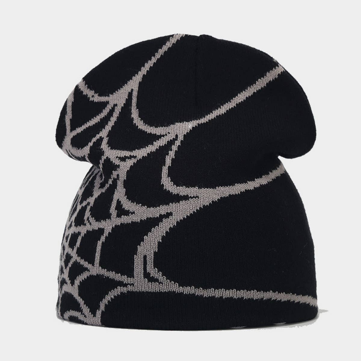 OUTDOOR SPIDER WEB JACQUARD KNITTED HAT_CWAH1599