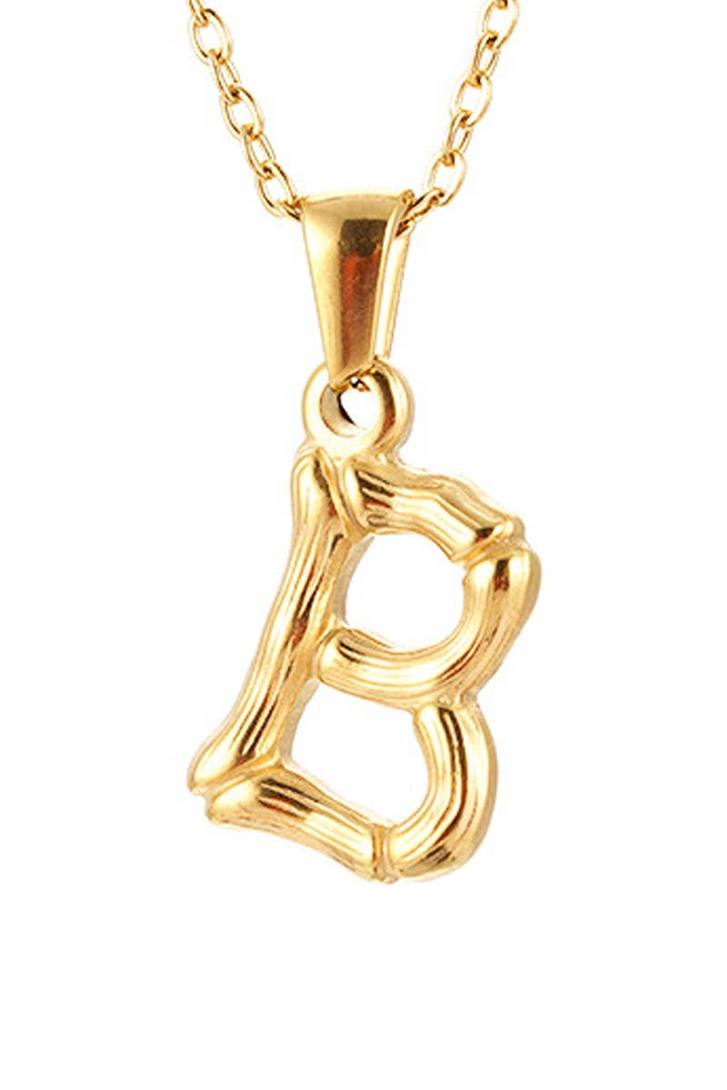 FASHION TEXTURE ALPHABET INITIAL NECKLACE_CWAJE223