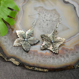 NATURAL BLACK SHELL STARFISH CARVING EARRINGS_CWMM4361