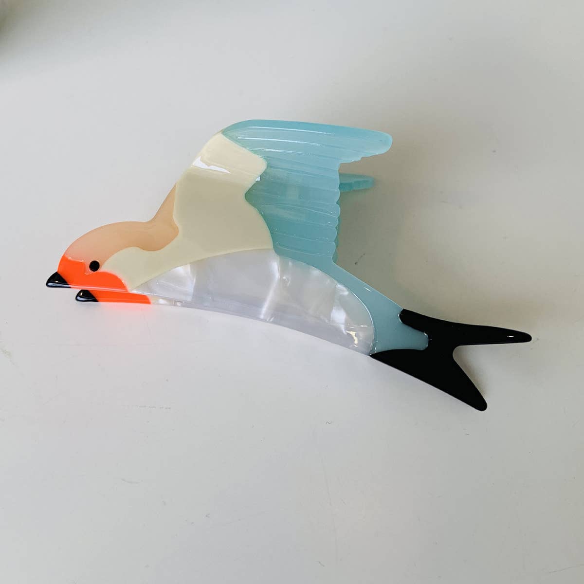 FASHIONABLE WHITE SWAN ACETIC ACID HAIR CLIP_CWAHA0549