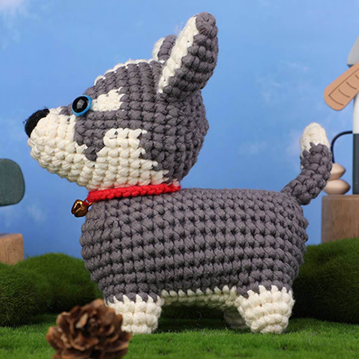 HANDMADE HUSKY CROCHET DOLL MATERIAL KIT_CWMM0814