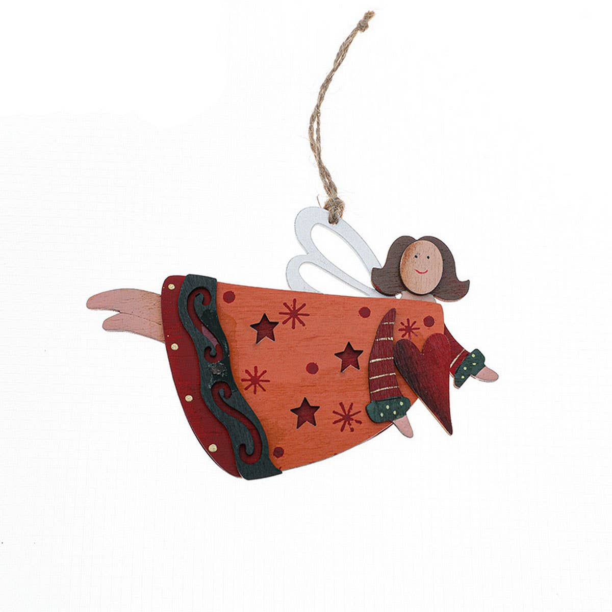 HAND PAINTED WOODEN XMAS TREE HANGING DECOR_CWMM9669