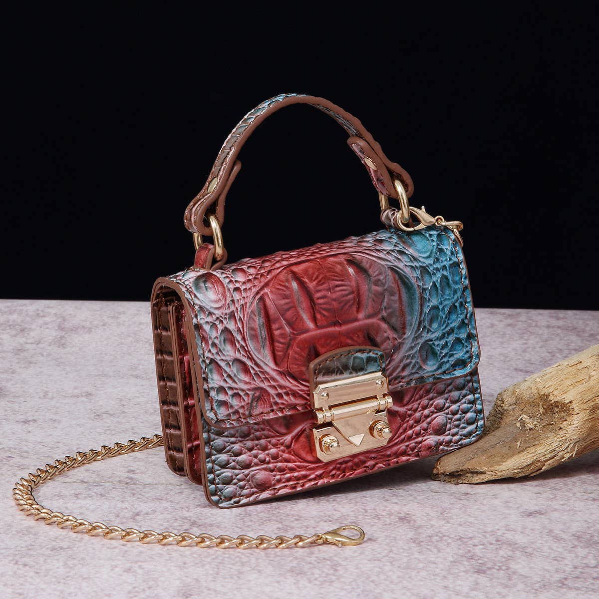 FASHION MULTICOLOR CROCODILE CROSSBODY BAG_CWAB2597