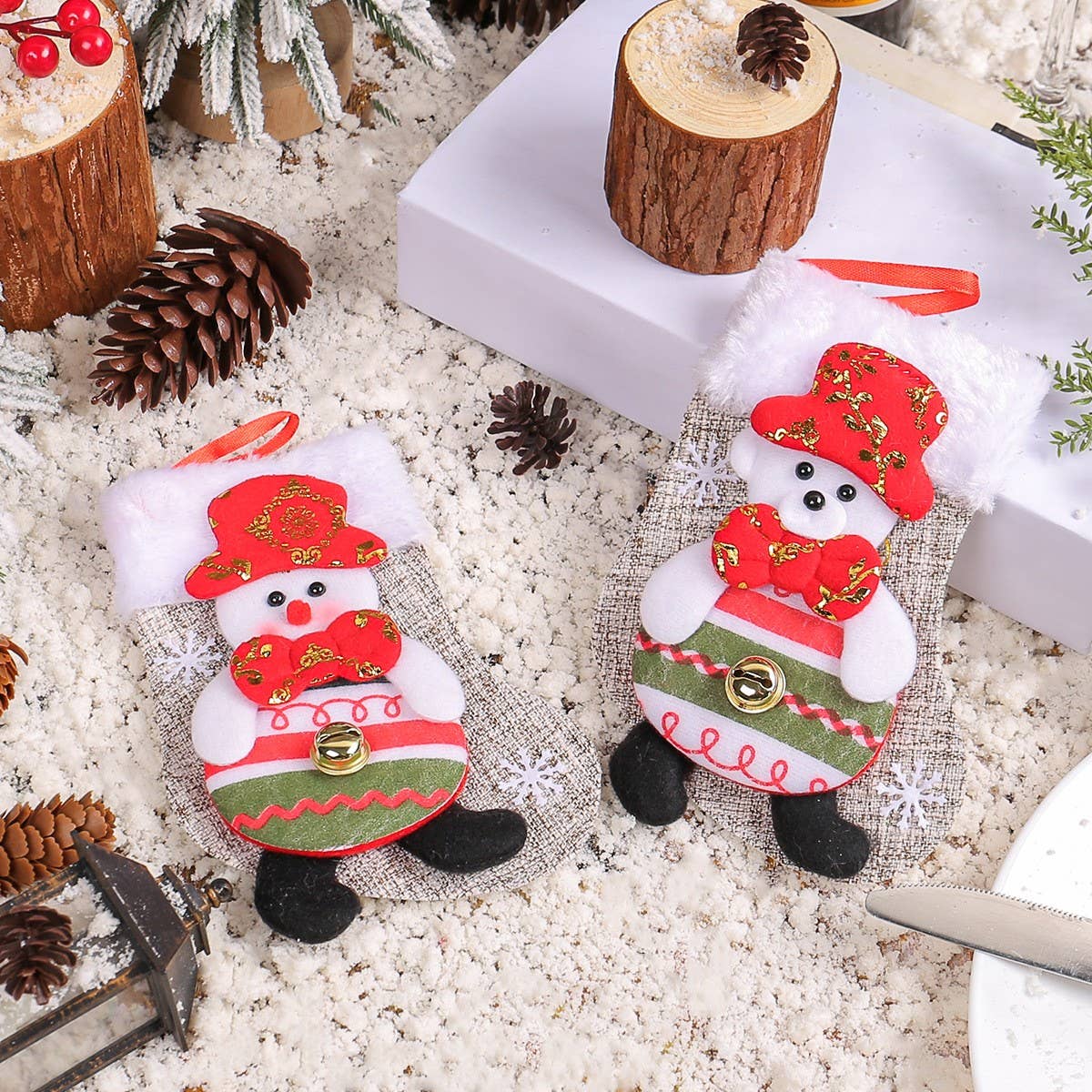 CHRISTMAS CARTOON PLUSH DOLL SOCKS CANDY GIFT BAG_CWMS1441