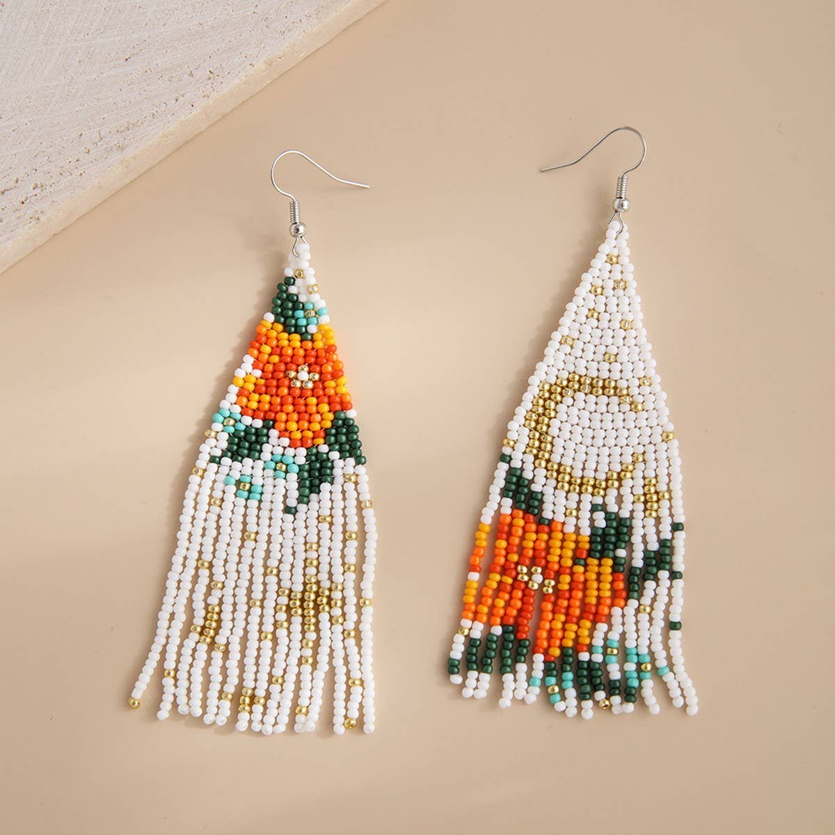 STARRY FLOWER HAND WOVEN TASSEL EARRINGS_CWAJE1965