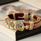 Vintage Style Hemp Rope Braided Leather Bracelet_Cwmm4459