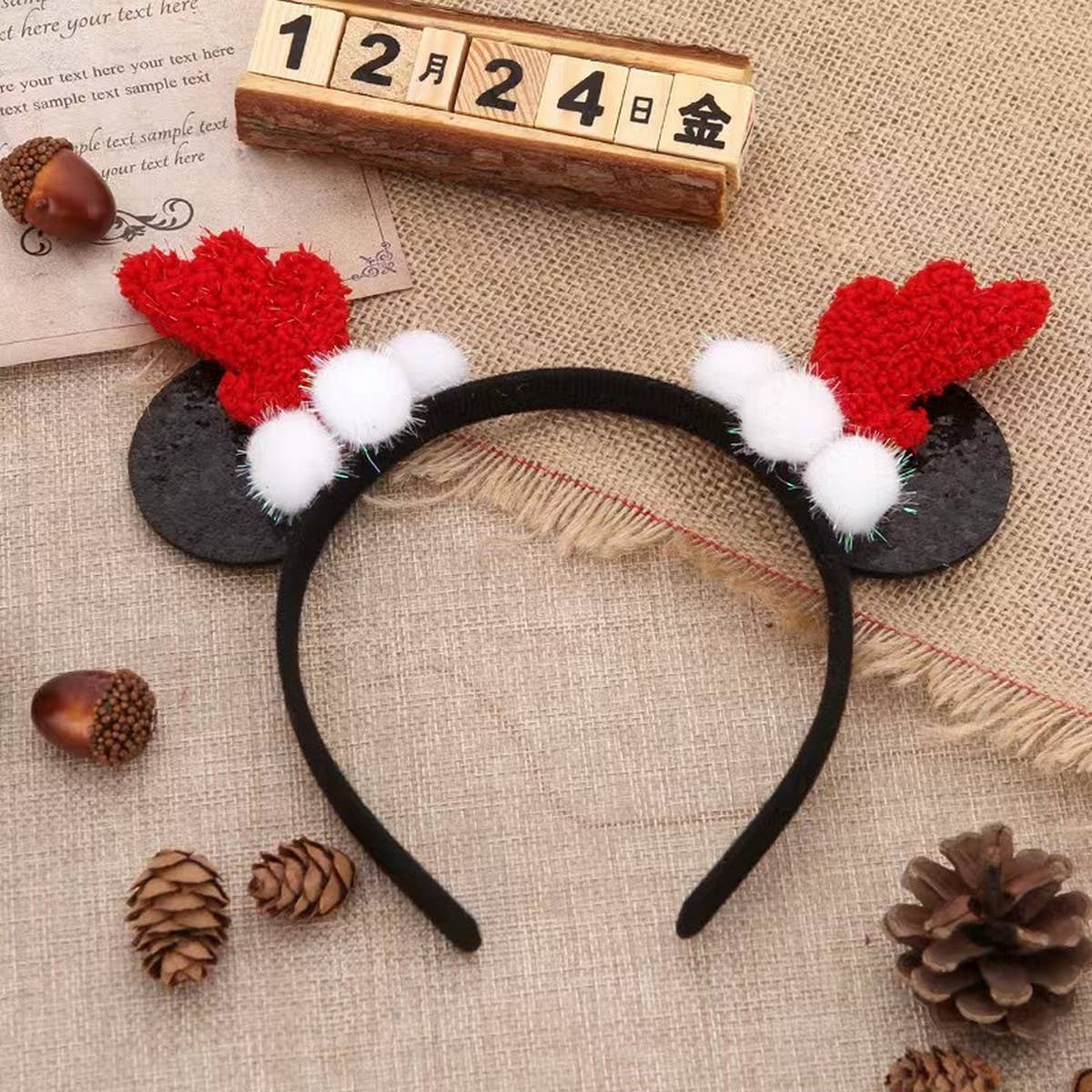 ALL MATCH CHRISTMAS MICKEY HEADBAND HAIRPIN_CWAHA3416
