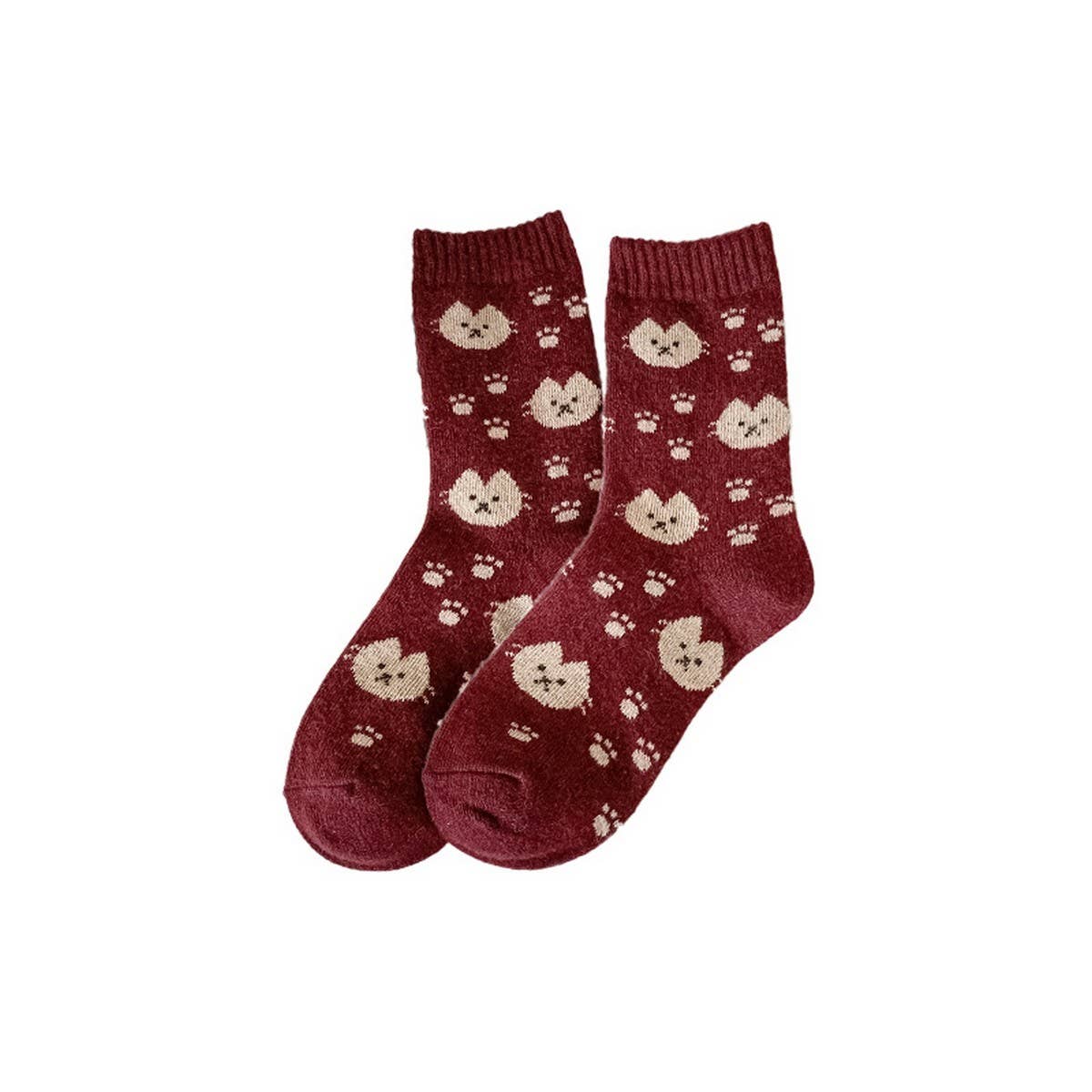 Cute Cartoon Wool Slouchy Crew Socks Women_Cwms03359