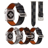 APPLE WATCH9 STYLISH PLAID LEATHER STRAP_CWASC1579
