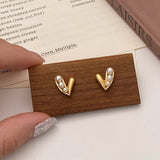 Valentines Day Heart Shaped Shell Pearl Earrings