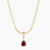 STAINLESS STEEL COLORED DROP ZIRCON NECKLACE_CWMM3921