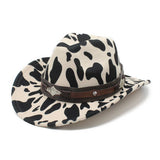 THICKENED COW PATTERN CURLED BRIM DENIM HAT_CWAH2538