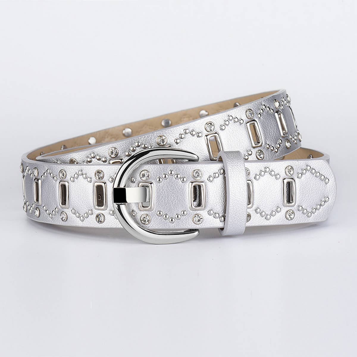 Women Popular Diamond Rivet Punk Style Belt_Cwabe0585