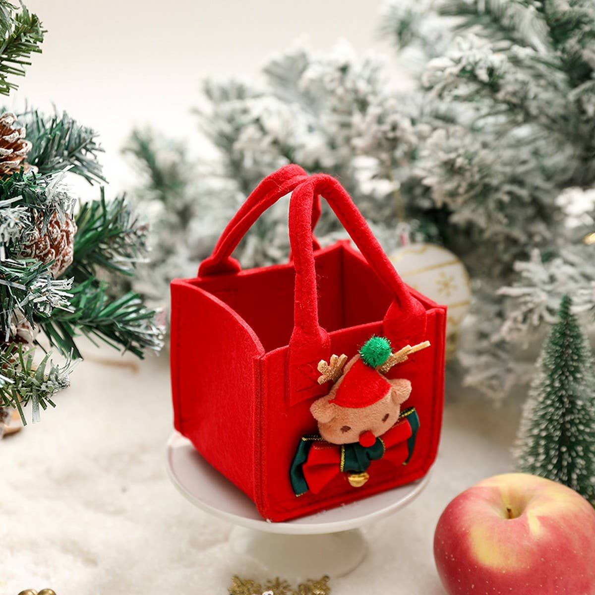 Felt Xmas Apple Bag Gift Box Tote Pouch_Cwmm10578