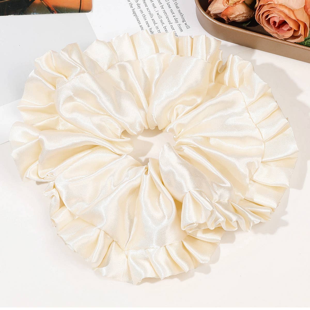 LARGE SATIN LACE HAIR TIE_CWAHA1634