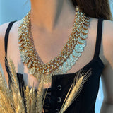 BOHO COIN TASSEL BODY CHAIN BELT FOR WOMEN_CWMM6424