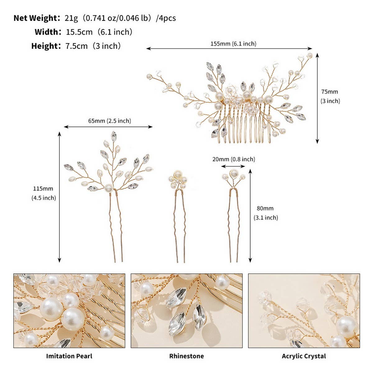 RHINESTONE PEARL BRIDAL HAIR ACCESSORIES SET_CWAHA2784