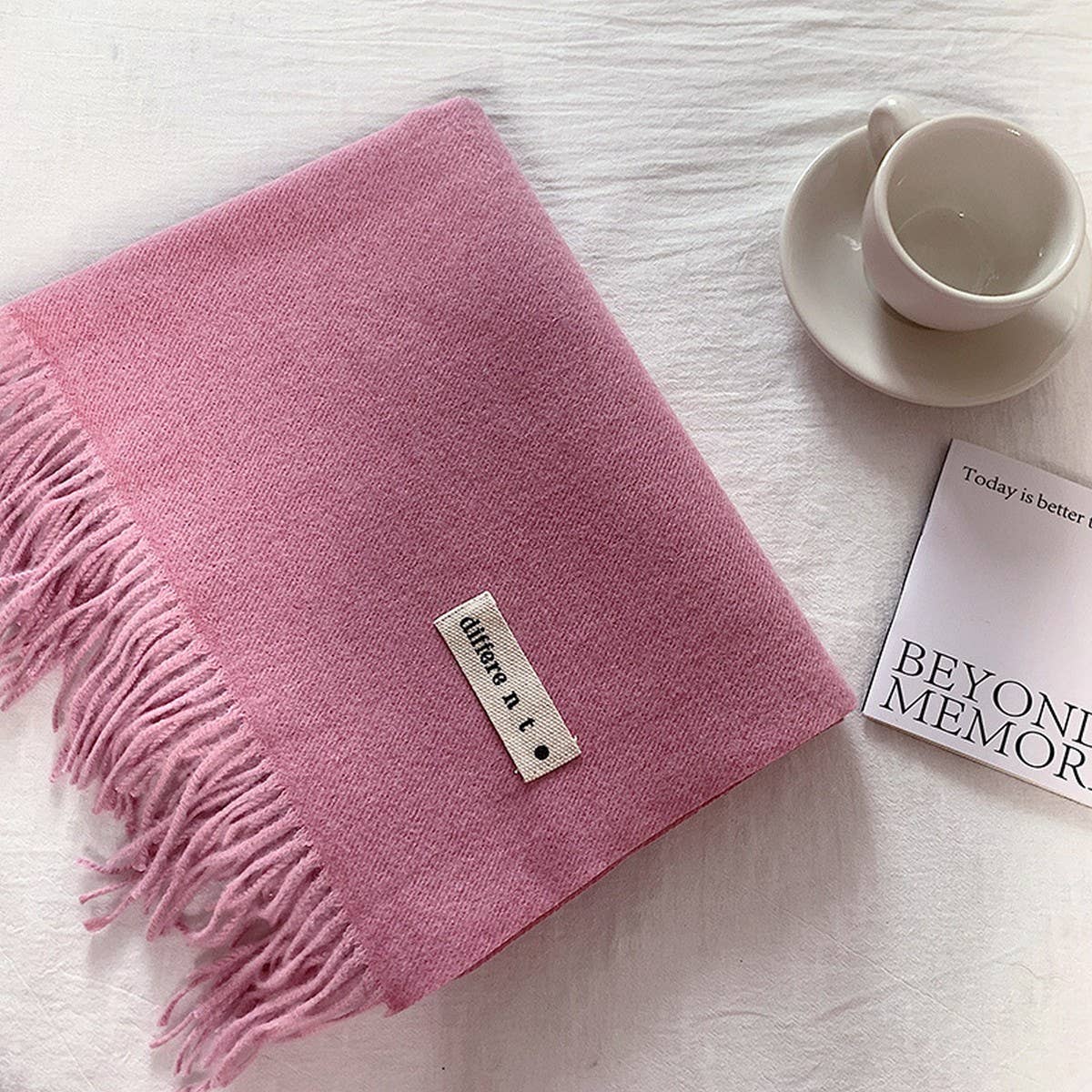 COLORBLOCK TASSEL SCARF THICK WRAP FOR STUDENTS_CWASC2281