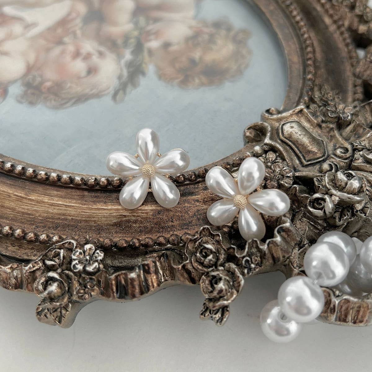 FRESH PEARL PEACH BLOSSOM EARRINGS_CWAJE2031