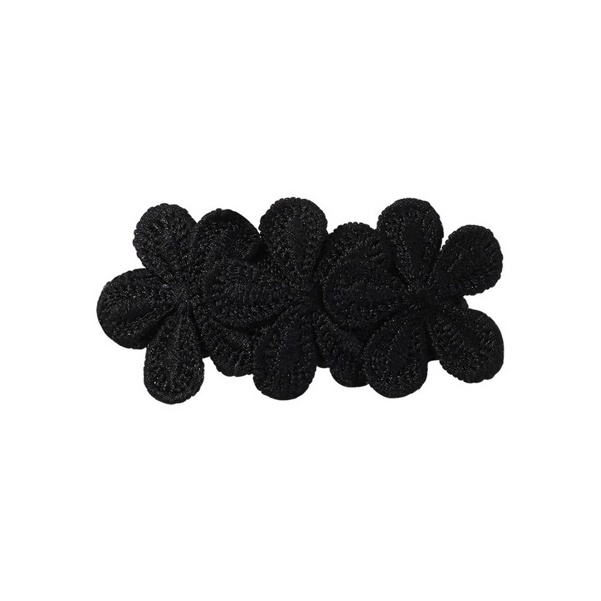 CHILDRENS PETAL FLOWER BLACK AND WHITE HAIRPIN_CWAHA2346