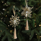 GOLD METAL SNOWFLAKE HANGING XMAS TREE DECOR_CWMM9680