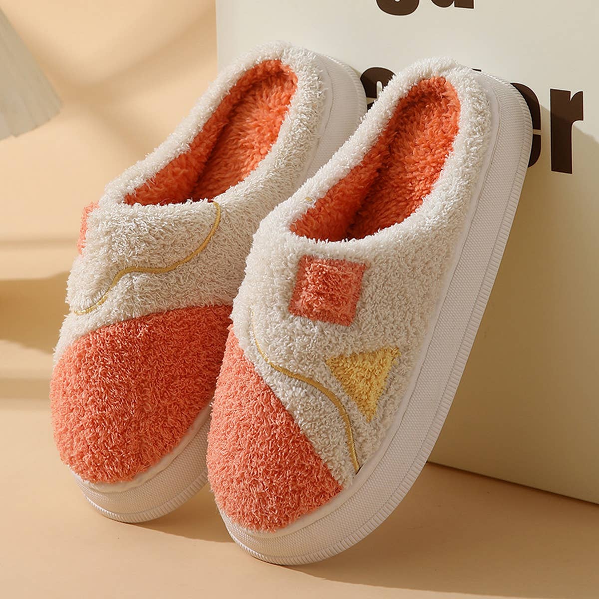 LEISURE NON SLIP SPLICING COTTON SLIPPERS_CWSHS0323