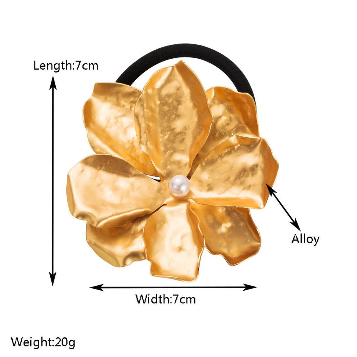 METAL FLOWER PONYTAIL HOLDER SWEET STRETCHY_CWAHA6169