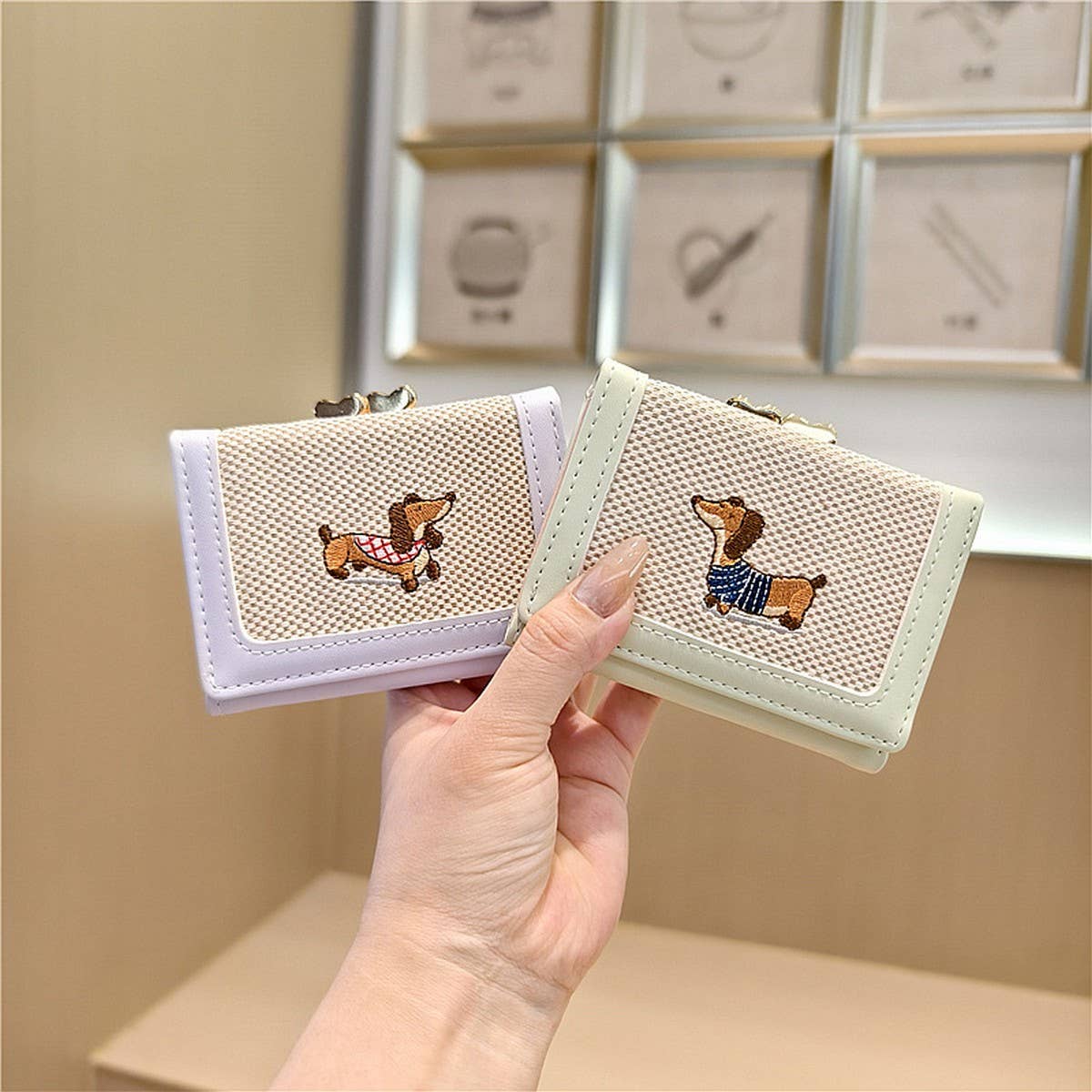New Pu Embroidered Cartoon 3-Fold Wallet_Cwab06263