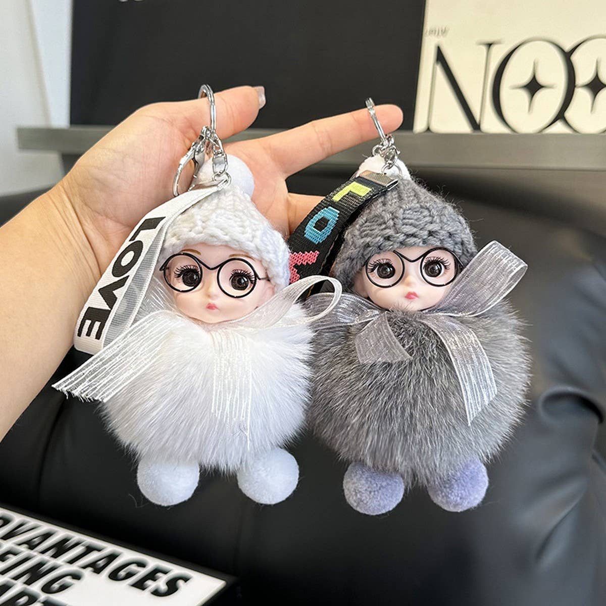 CUTE PLUSH DOLL CAR KEYCHAIN BAG PENDANT GIFT_CWMM2499
