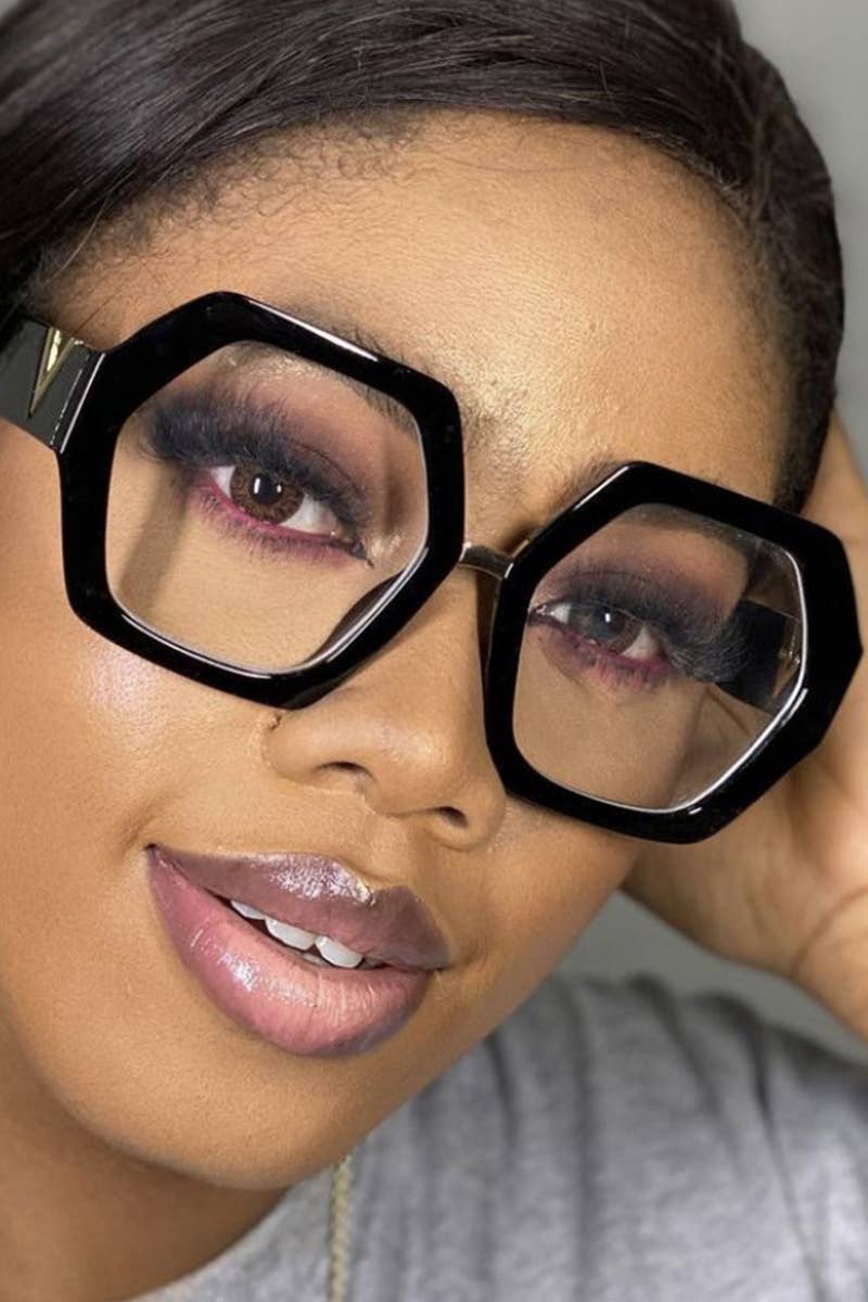 Women Geometric Frame Eyeglasses_Cwasg0135