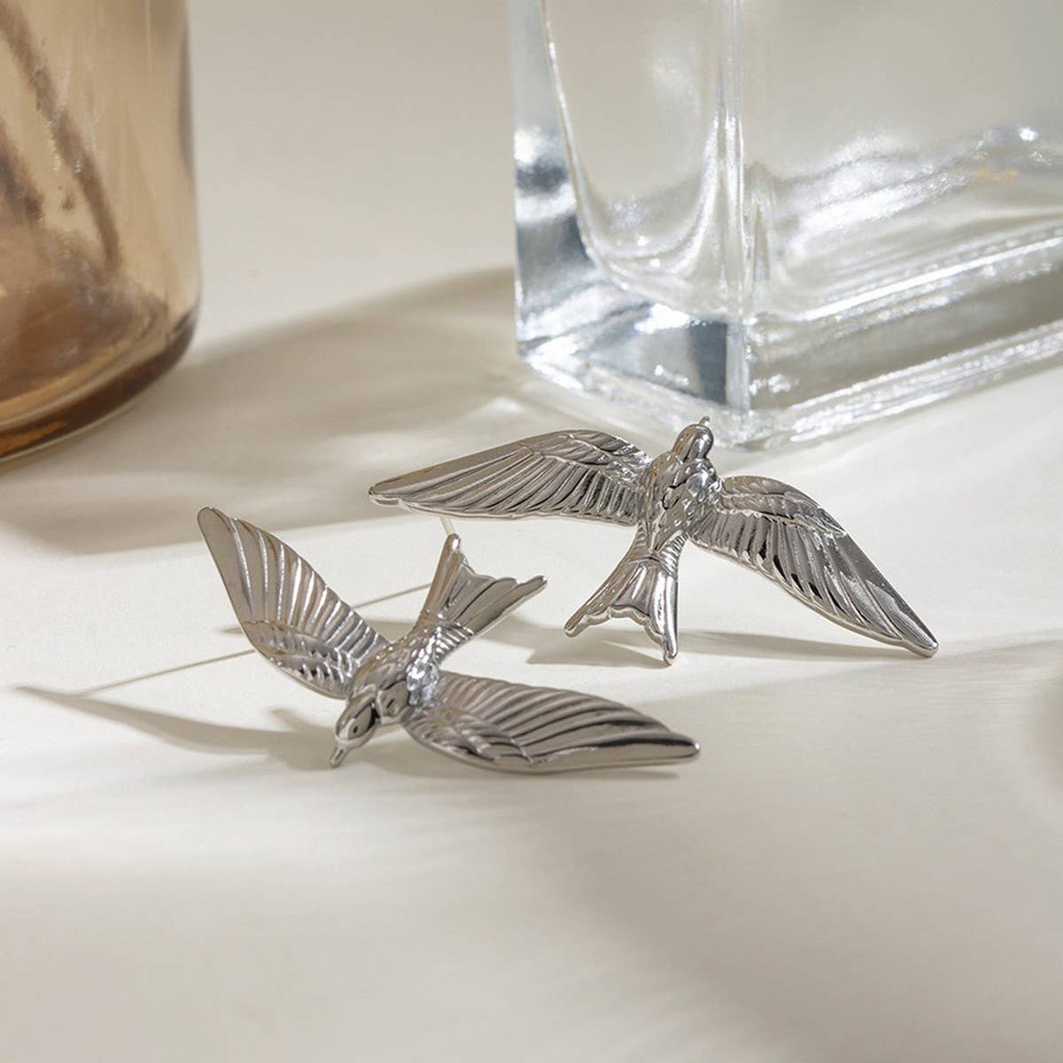 PERSONALIZED THREE DIMENSIONAL BIRD EARRINGS_CWASC1642