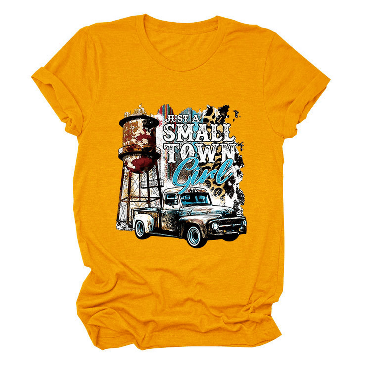 JUST A SMALL TOWN GIRL PRINT T SHIRT LOOSE FIT_CWTTS1525