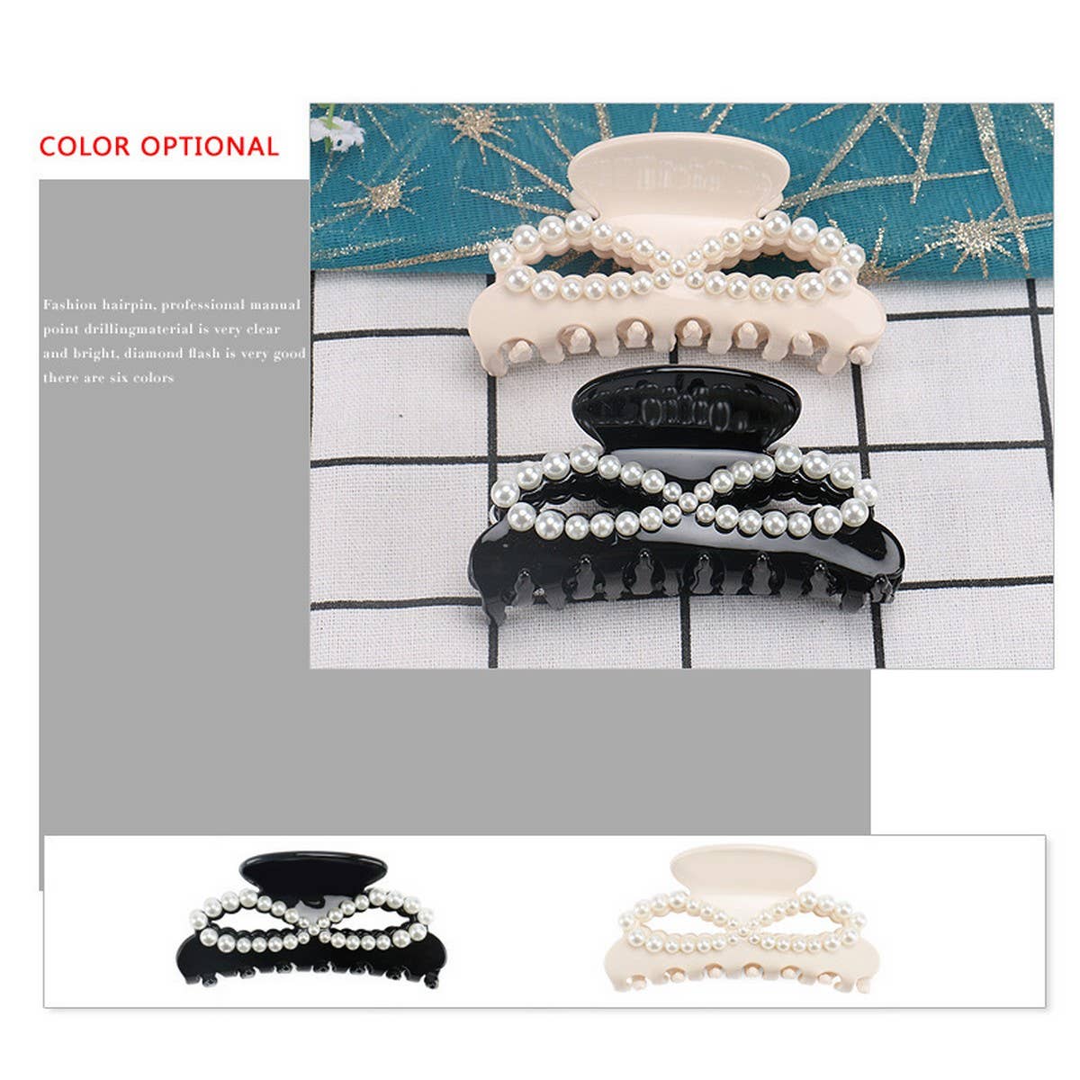 ACETATE MOONLIGHT LARGE CLIP HAIR SHARK CLIP_CWAHA4254