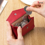 FASHION GENUINE LEATHER SHORT TRIFOLD MINI WALLET_CWAB3785