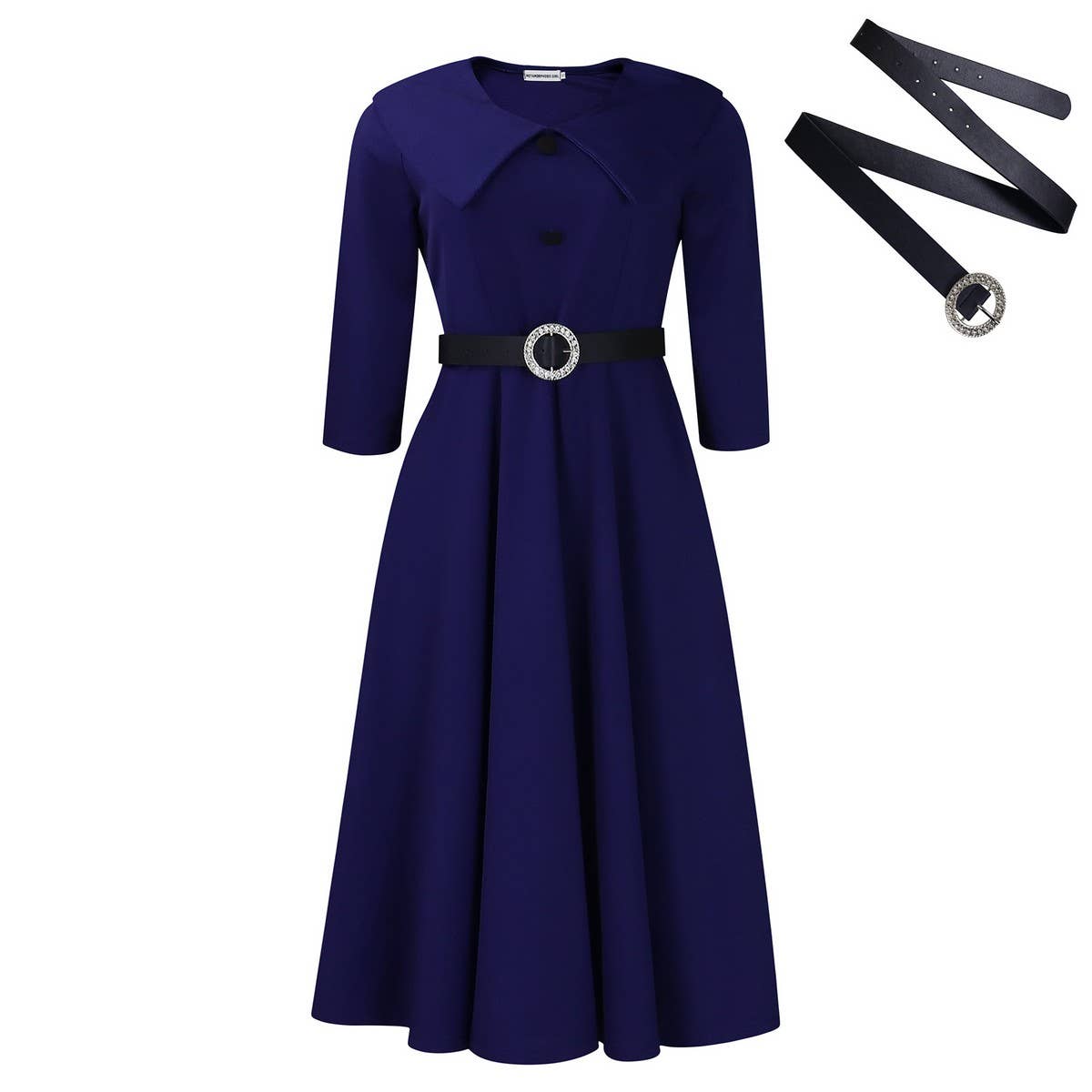 SOLID COLOR FASHIONABLE A LINE PLUS SIZE DRESS_CWDMD3670