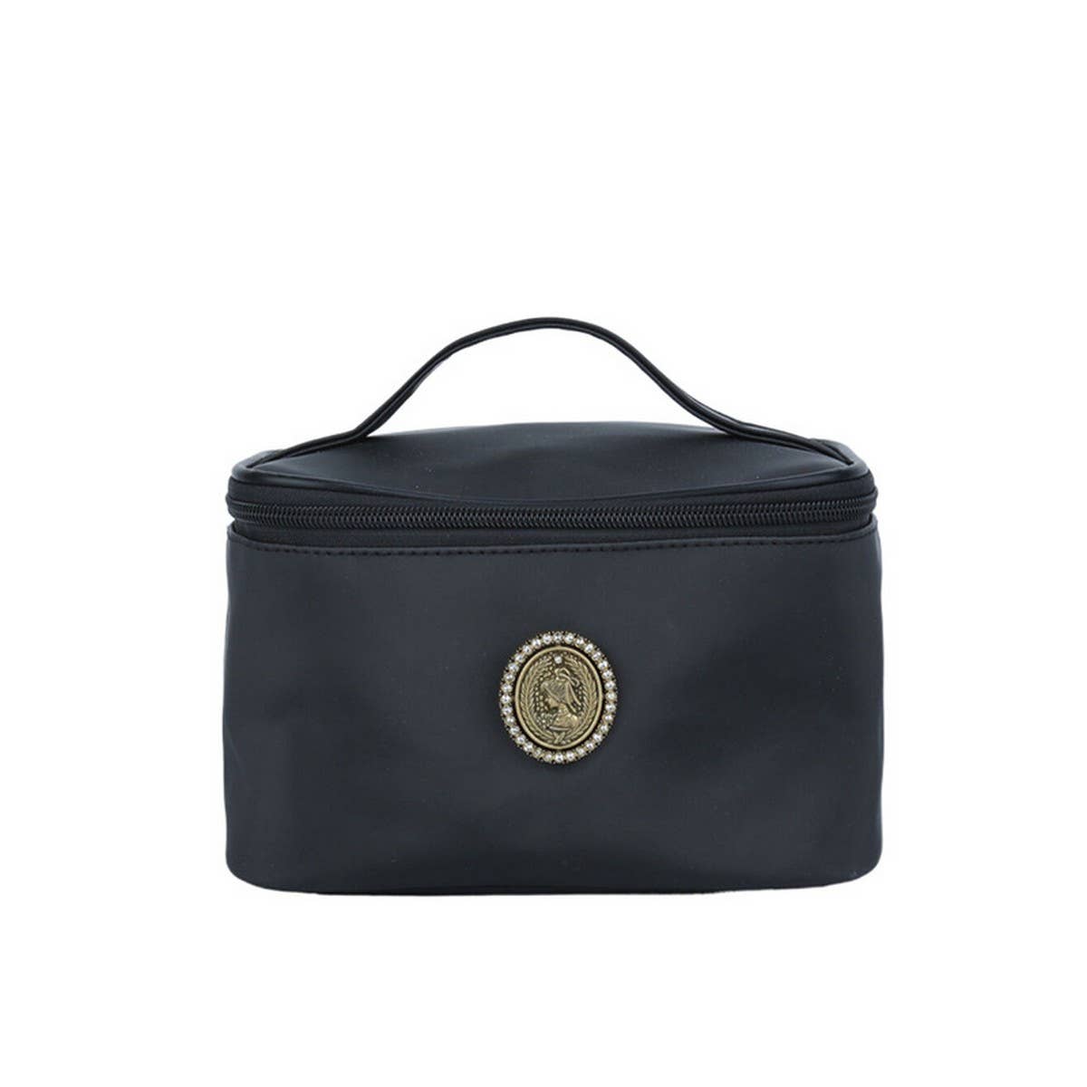 NEW HIGH END BLACK SOLID COLOR COSMETIC BAG_CWAB4498