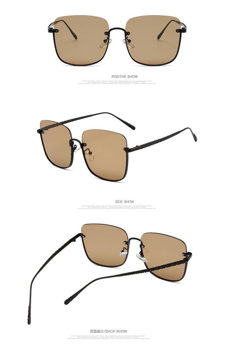 HALF FRAME SQUARE FASHION SUNGLASSES_CWASG0098