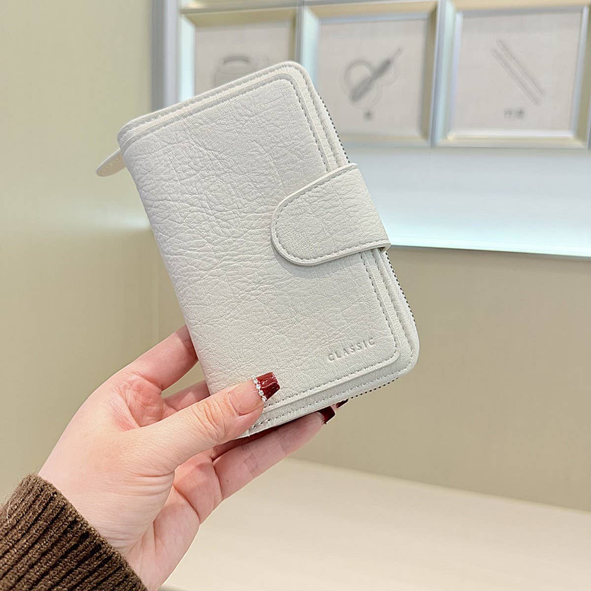 New Forest Style Retro Vertical Zipper Wallet_Cwab06250