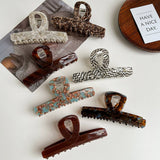 Large Brown Acetate Claw Clip Retro Chic Style_Cwaha6003