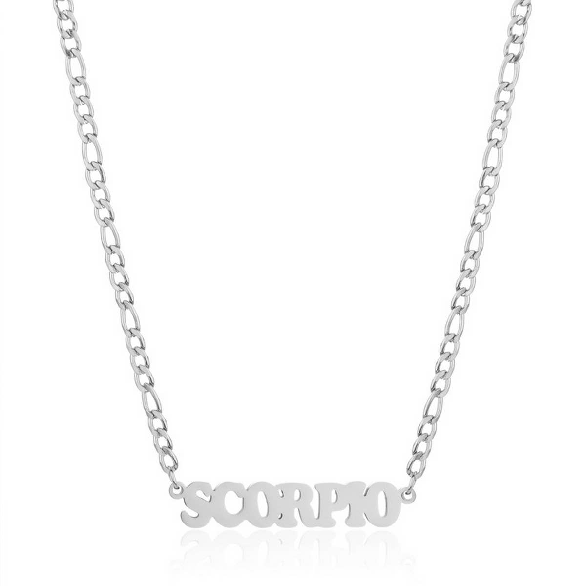 SIMPLE TWELVE ZODIAC STAINLESS STEEL GOLD NECKLACE_CWMM2726