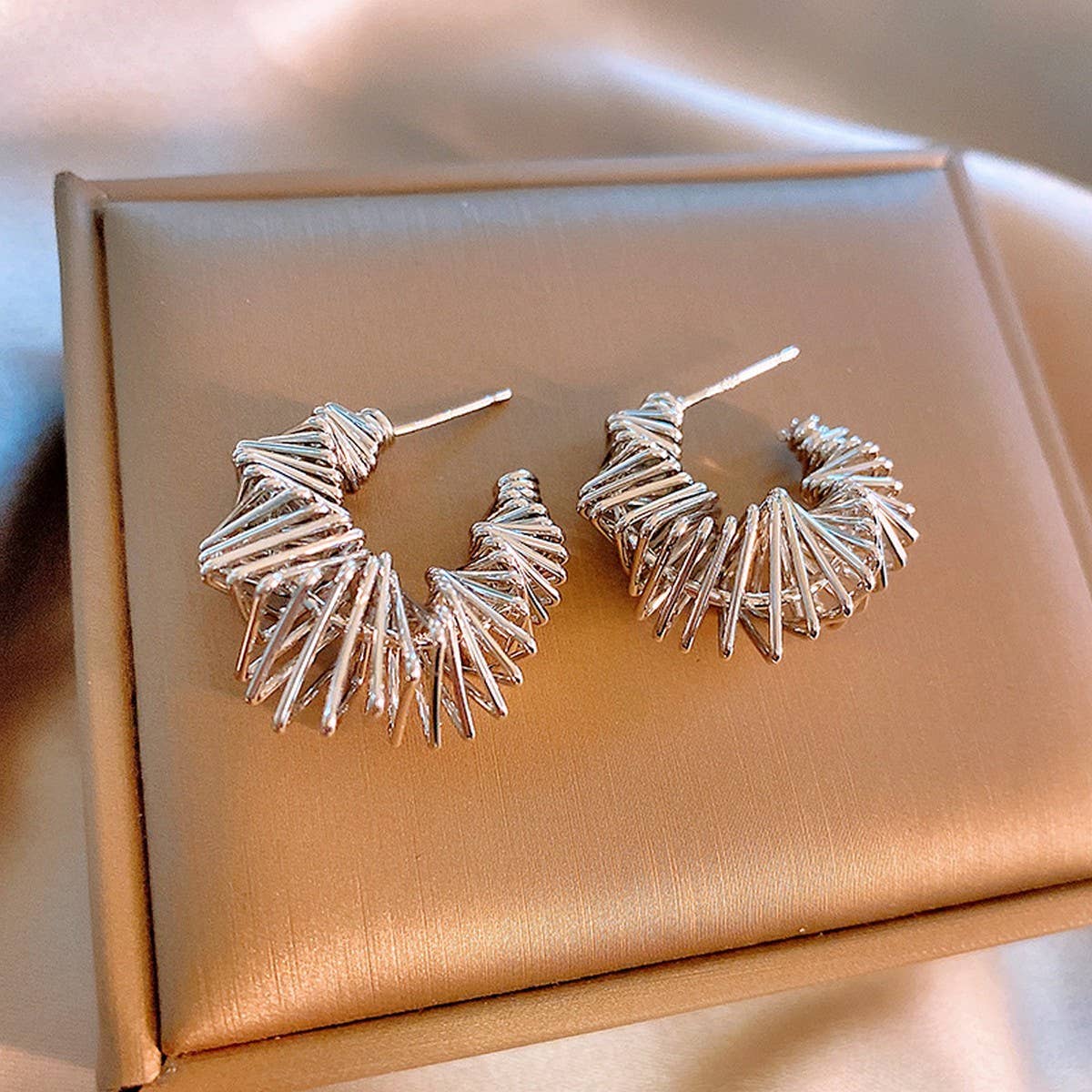 Twisted Hollow Shape Fashion Earrings_Cwasc1335