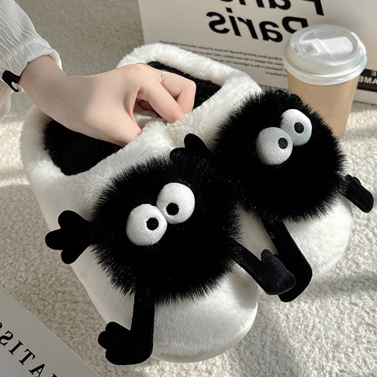 Women Coal Ball Home Shoes Plush Warm Slippers