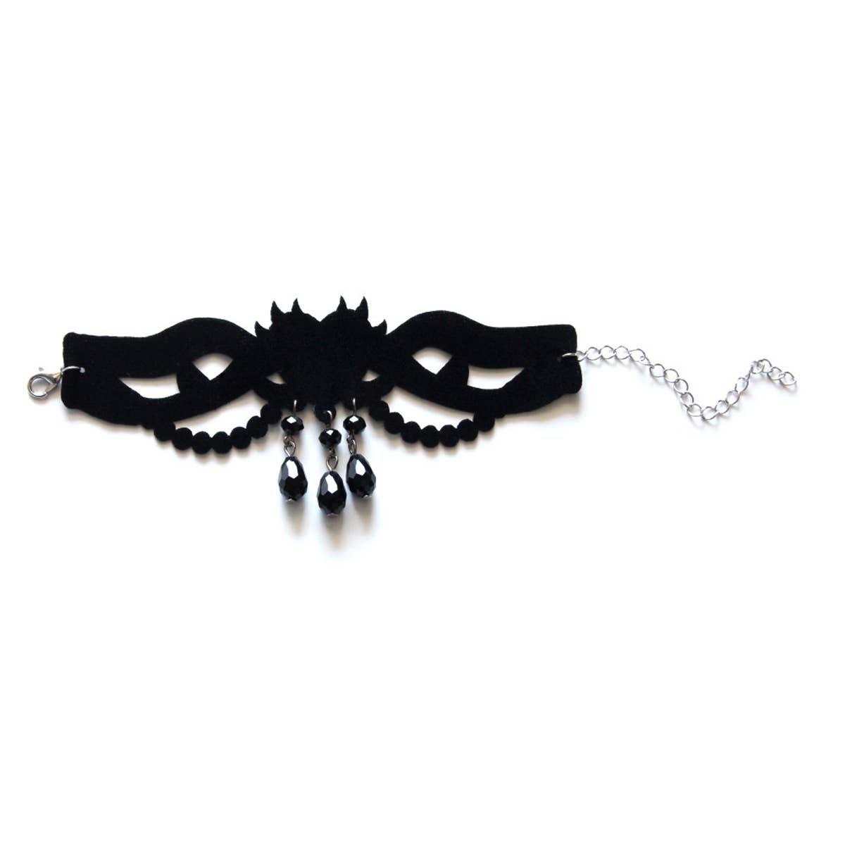 RETRO HALLOWEEN GOTHIC PUNK BLACK BRACELET_CWMM0150