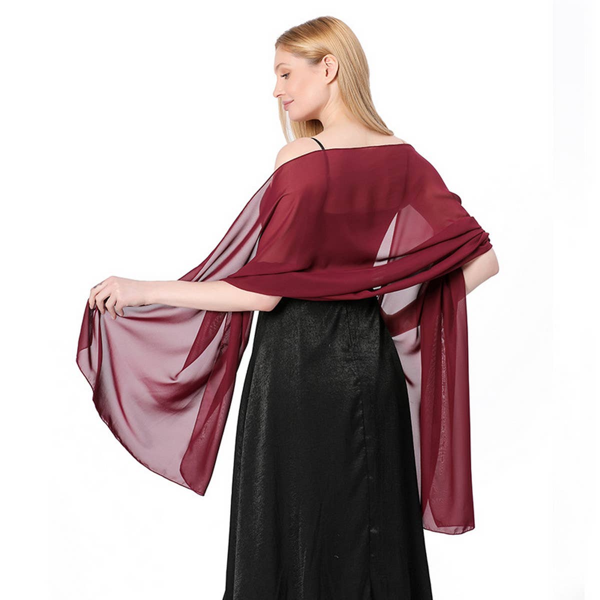 Women Solid Color Evening Shawl_Cwasc1071
